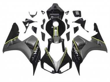 Carénages Moto Honda CBR1000RR 2006-2007 - Gris Noir Brillant Jaune Bande