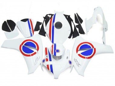 Carénages Moto Honda CBR1000RR 2008-2011 - Blanc Rouge Bleu Bande