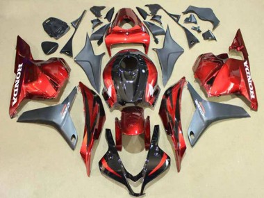 Carénages Moto Honda CBR600RR 2009-2012 - Argent Rouge Noir Brillant