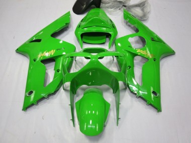 Carénages Moto Kawasaki ZX6R 2003-2004 - Vert Or Décalque