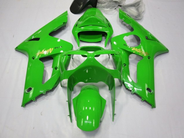 Carénages Moto Kawasaki ZX6R 2003-2004 - Vert Or Décalque