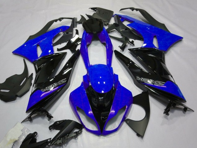 Carénages Moto Kawasaki ZX6R 2007-2008 - Bleu Noir Blanc