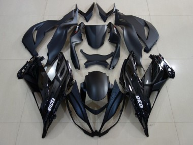 Carénages Moto Kawasaki ZX6R 2007-2008 - Noir Mat Noir Brillant Blanc