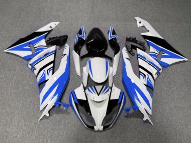 Carénages Moto Kawasaki ZX6R 2007-2008 - Blanc Bleu Noir