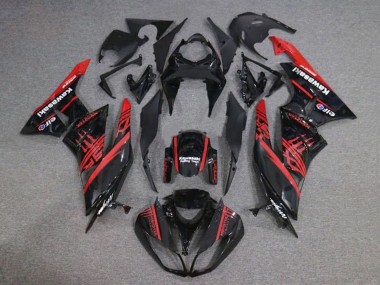 Carénages Moto Kawasaki ZX6R 2009-2012 - Noir Brillant Rouge Monstre