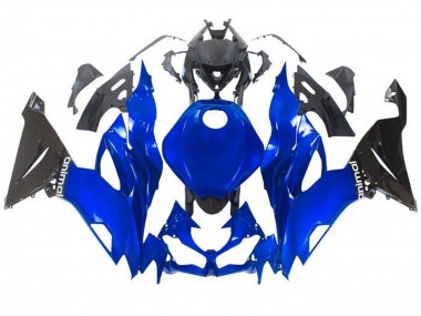 Carénages Moto Kawasaki ZX6R 2019-2022 - Bleu Noir Brillant