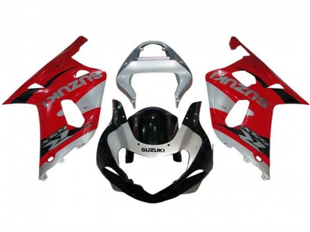 Carénages Moto Suzuki GSXR1000 2000-2002 - Argent Rouge Noir