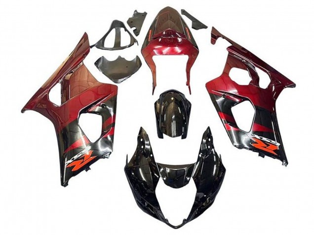 Carénages Moto Suzuki GSXR 1000 2003-2004 - Rouge Noir Brillant
