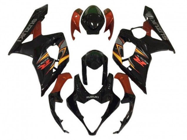 Carénages Moto Suzuki GSXR 1000 2005-2006 - Noir Rouge Jaune Gris