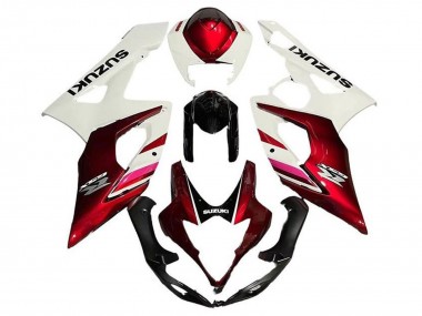 Carénages Moto Suzuki GSXR 1000 2005-2006 - Blanc Bonbon Rouge Noir