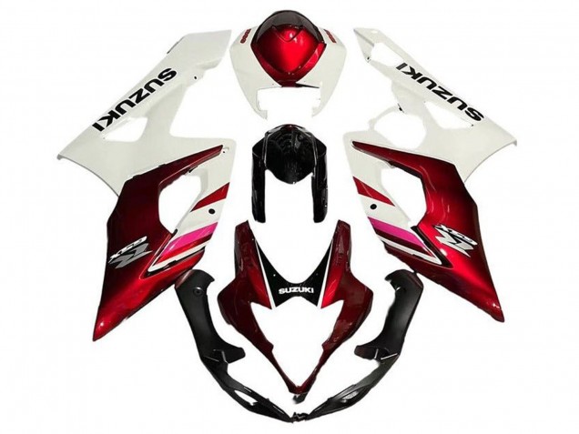 Carénages Moto Suzuki GSXR 1000 2005-2006 - Blanc Bonbon Rouge Noir