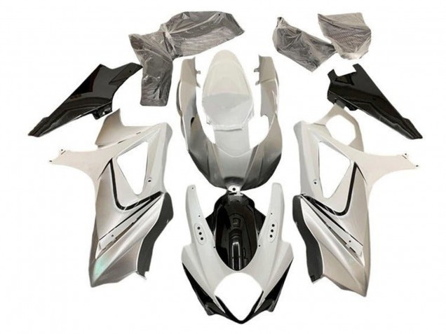 Carénage Moto Suzuki GSXR 1000 2005-2006 - Blanc Brillant Argent Noir