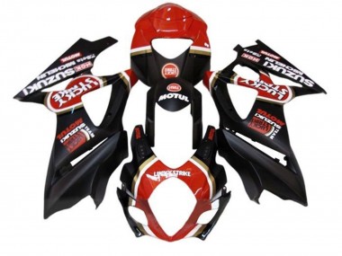 Carénages Moto Suzuki GSXR 1000 2005-2006 - Noir Mat Rouge Lucky Strike