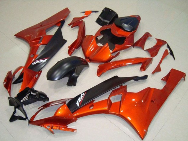 Kits Carénage Moto Yamaha YZF R6 2006-2007 - Orange Noir Mat