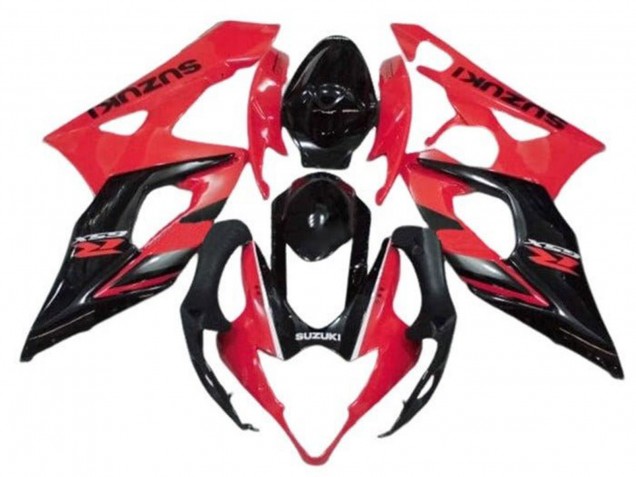 Carénages Moto Suzuki GSXR 1000 2005-2006 - Rouge Noir Brillant Bande