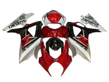 Carénages Moto Suzuki GSXR 1000 2005-2006 - Argent Rouge Noir