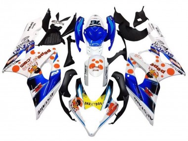Carénages Moto Suzuki GSXR 1000 2005-2006 - Blanc Bleu Orange Jaune Dark Dog