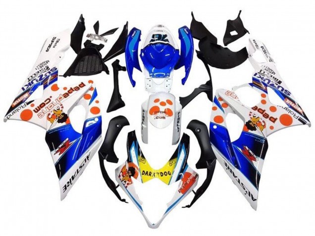 Carénages Moto Suzuki GSXR 1000 2005-2006 - Blanc Bleu Orange Jaune Dark Dog