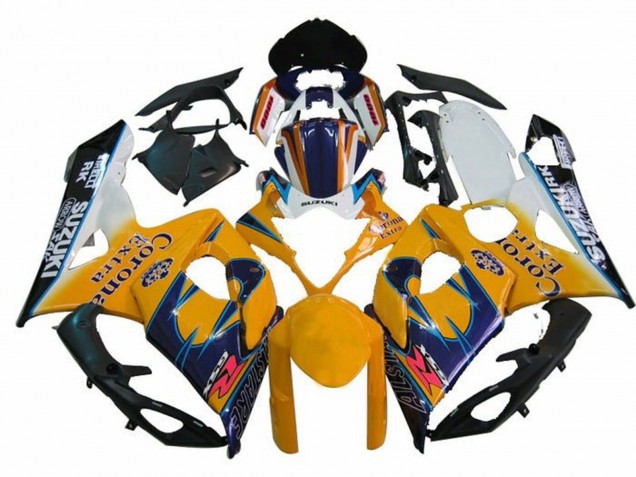 Carénages Moto Suzuki GSXR 1000 2005-2006 - Blanc Jaune Bleu Noir Corona