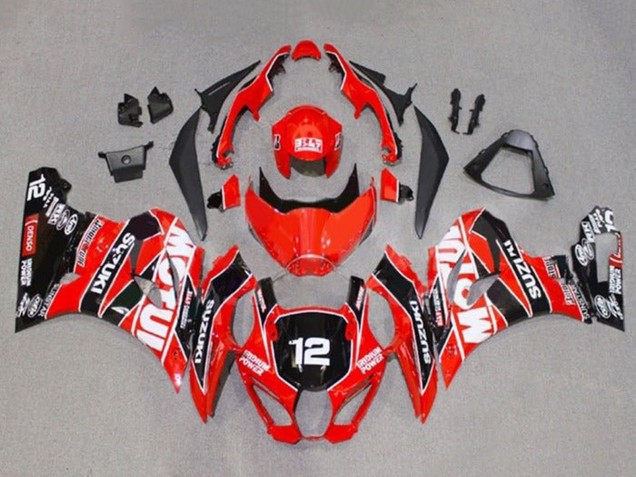 Carénages Moto Suzuki GSXR1000 2017-2024 - Rouge Blanc Noir Motul 12