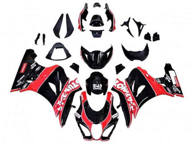 Carénages Moto Suzuki GSXR1000 2017-2024 - Noir Brillant Rouge Blanc Rayures