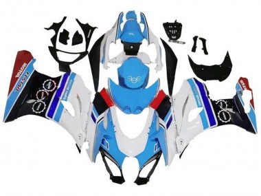 Carénages Moto Suzuki GSXR1000 2017-2024 - Blanc Bleu Bande Rouge