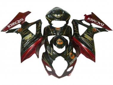 Carénages Moto Suzuki GSXR 1000 2007-2008 - Noir Rouge Or BACARDI