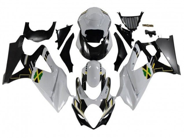 Carénages Moto Suzuki GSXR 1000 2007-2008 - Blanc Noir Jamaica