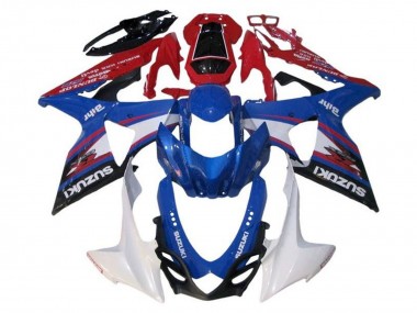 Carénages Moto Suzuki GSXR 1000 2009-2016 - Bleu Blanc Rouge Noir Bande