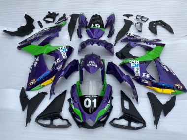 Carénages Moto Suzuki GSXR 1000 2009-2016 - Violet Vert Noir Jaune 01