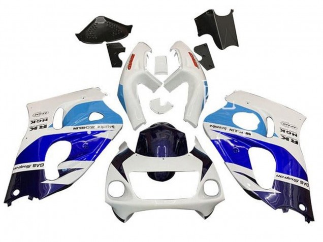 Carénages Moto Suzuki GSXR 600 / GSXR 750 1996-2000 - Blanc Triple Bleu