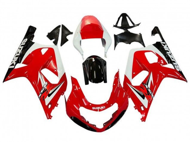 Carénages Moto Suzuki GSXR 600 / GSXR 750 2001-2003 - Rouge Blanc Noir Brillant