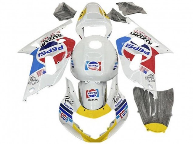 Carénages Moto Suzuki GSXR 600 / GSXR 750 2001-2003 - Blanc Bleu Rouge Jaune Pepsi