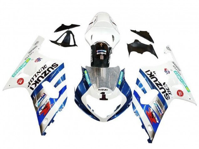 Carénages Moto Suzuki GSXR 600 / GSXR 750 2001-2003 - Blanc Bleu Bande Rouge Noir