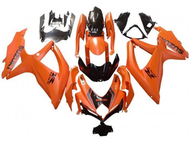 Carénages Moto Suzuki GSXR 600 / GSXR 750 2008-2010 - Orange Noir Brillant Décalque