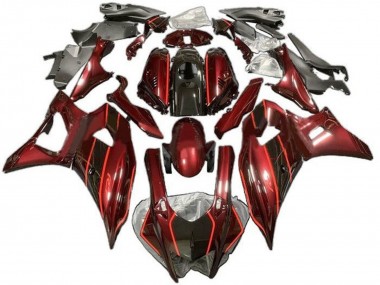 Carénages Moto Yamaha YZF R7 2021-2024 - Rouge Foncé Noir