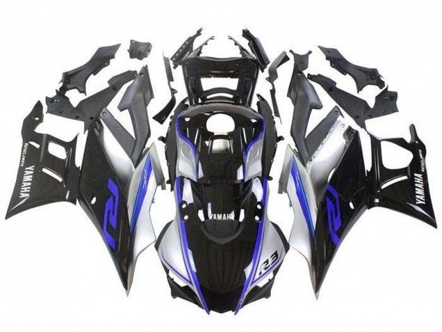 Carénages Moto Yamaha YZF R3/R25 2019-2021 - Argent Bleu Noir