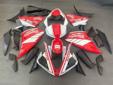 Carénages Moto Yamaha YZF 1000 R1 2009-2011 - Blanc Rouge Noir Milwaukee