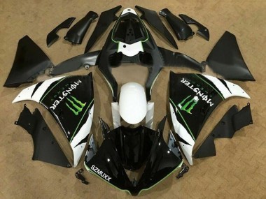 Carénages Moto Yamaha YZF 1000 R1 2012-2014 - Blanc Noir Vert Monstre Energy SZMUXX