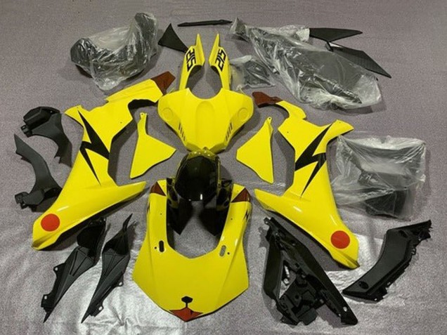 Carénages Moto Yamaha YZF 1000 R1 2015-2019 - Jaune Rouge Pikachu