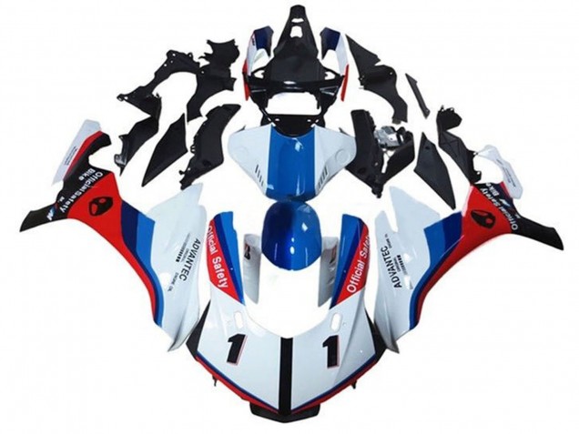 Carénages Moto Yamaha YZF 1000 R1 2015-2019 - Blanc Bleu Rouge Noir Official Safety