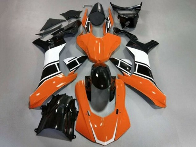 Carénages Moto Yamaha YZF 1000 R1 2015-2019 - Blanc Orange Noir Brillant