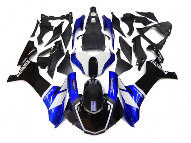Carénages Moto Yamaha YZF 1000 R1 2020-2025 - Bleu Blanc Noir Akropovic