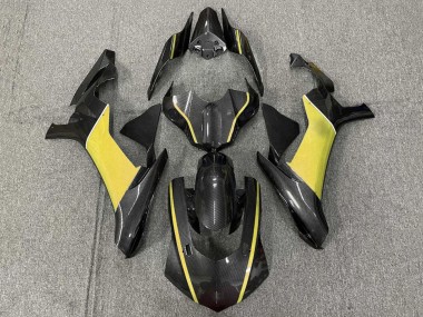 Carénages Moto Yamaha YZF 1000 R1 2020-2025 - Fausse Fibre de Carbone Jaune