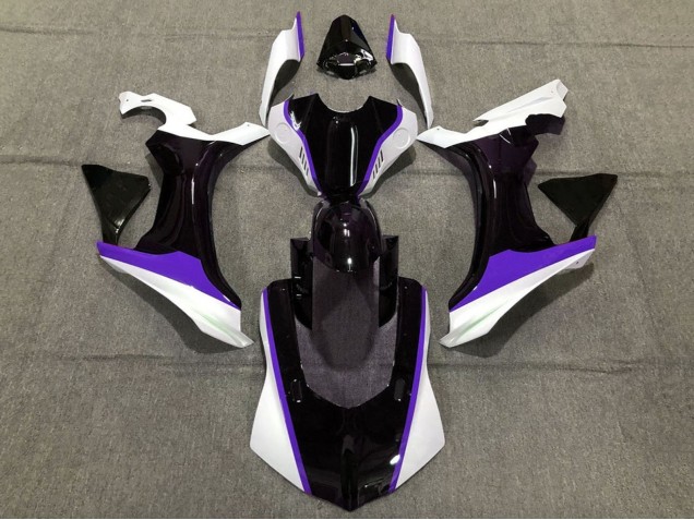 Carénages Moto Yamaha YZF 1000 R1 2020-2025 - Blanc Violet Noir Brillant