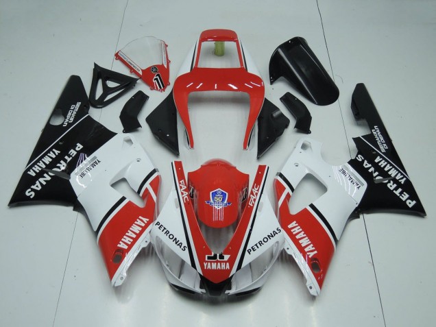 Carénages Moto Yamaha YZF 1000 R1 1998-1999 - Rouge Blanc Noir Brillant Petronas Yamalube