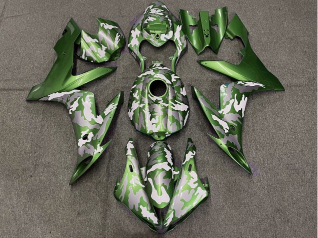 Carénages Moto Yamaha YZF 1000 R1 2004-2006 - Vert Blanc Gris Camouflage