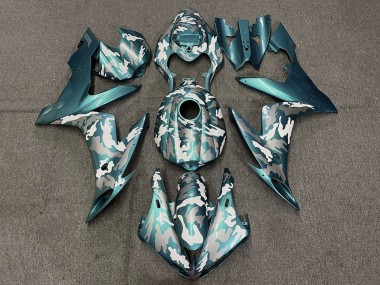 Carénages Moto Yamaha YZF 1000 R1 2004-2006 - Teal Vert Blanc Gris Camouflage