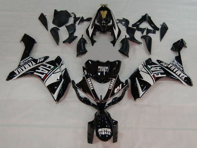 Carénages Moto Yamaha YZF 1000 R1 2007-2008 - Blanc Noir Fiat