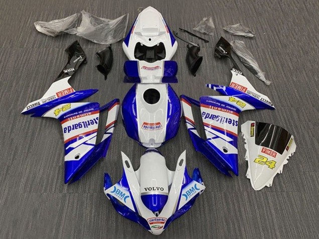 Carénages Moto Yamaha YZF 1000 R1 2007-2008 - Blanc Bleu Rouge Volvo Fimer Sterilgarda